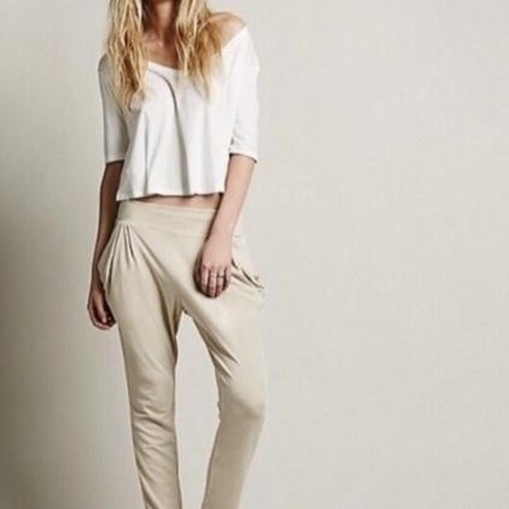 Free People Beige Draped Pocket Harem Pants Women’s M
